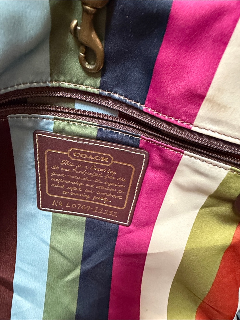 Coach Brown Leather Double-Pocket Tote Bag - Picture 4 of 6